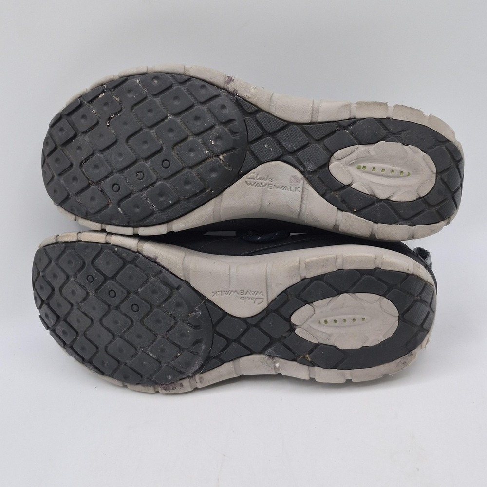 Clarks‎ WaveWalk Shoes Womens Size 7.5 Gray Leather Walking Comfort Lace Up - Picture 9 of 12